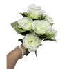 A white artificial rose bouquet simulating preserved flowers for wedding decoration and living room ornaments Item Picture